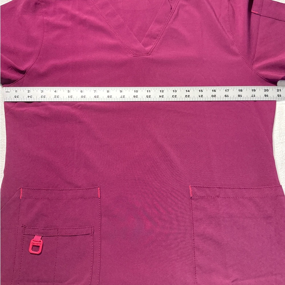 Carhartt Force Cross-Flex V-Neck Scrub Top Wine Purple C12110 Womens Medium - Picture 6 of 7